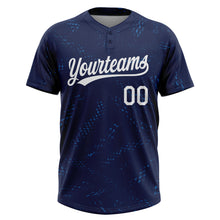 Charger l'image dans la galerie, Custom Navy White 3D Pattern Two-Button Unisex Softball Jersey