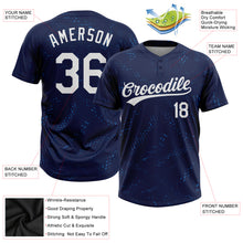 Charger l'image dans la galerie, Custom Navy White 3D Pattern Two-Button Unisex Softball Jersey