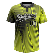 Charger l'image dans la galerie, Custom Gold Black-White 3D Pattern Two-Button Unisex Softball Jersey