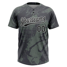 Загрузить изображение в средство просмотра галереи, Custom Olive Black-White 3D Pattern Salute To Service Two-Button Unisex Softball Jersey