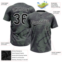 Загрузить изображение в средство просмотра галереи, Custom Olive Black-White 3D Pattern Salute To Service Two-Button Unisex Softball Jersey