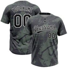 Загрузить изображение в средство просмотра галереи, Custom Olive Black-White 3D Pattern Salute To Service Two-Button Unisex Softball Jersey