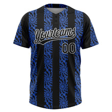 Charger l'image dans la galerie, Custom Royal Black-White 3D Pattern Two-Button Unisex Softball Jersey