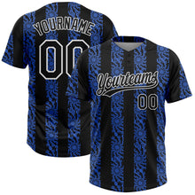 Charger l'image dans la galerie, Custom Royal Black-White 3D Pattern Two-Button Unisex Softball Jersey