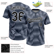 Laden Sie das Bild in den Galerie-Viewer, Custom Steel Gray Black-White 3D Pattern Two-Button Unisex Softball Jersey