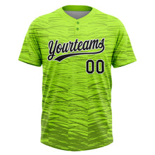 Charger l'image dans la galerie, Custom Neon Green Black-White 3D Pattern Two-Button Unisex Softball Jersey