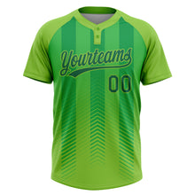 Charger l'image dans la galerie, Custom Neon Green Kelly Green 3D Pattern Two-Button Unisex Softball Jersey