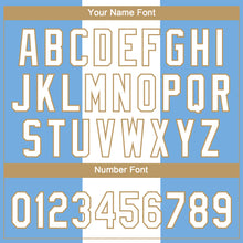 Загрузить изображение в средство просмотра галереи, Custom Light Blue White-Old Gold 3D Pattern Two-Button Unisex Softball Jersey