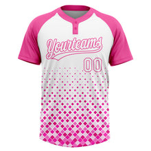 Charger l'image dans la galerie, Custom Pink White 3D Pattern Two-Button Unisex Softball Jersey