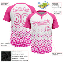 Charger l'image dans la galerie, Custom Pink White 3D Pattern Two-Button Unisex Softball Jersey