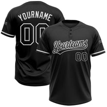 Загрузить изображение в средство просмотра галереи, Custom Black Black-White Two-Button Unisex Softball Jersey