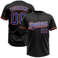 Загрузить изображение в средство просмотра галереи, Custom Black Royal-Orange Two-Button Unisex Softball Jersey