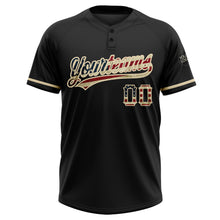 Load image into Gallery viewer, Custom Black Vintage USA Flag-City Cream Two-Button Unisex Softball Jersey