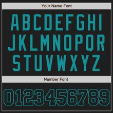 Загрузить изображение в средство просмотра галереи, Custom Black Black-Teal Two-Button Unisex Softball Jersey