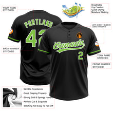 Загрузить изображение в средство просмотра галереи, Custom Black Neon Green-White Two-Button Unisex Softball Jersey