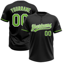 Загрузить изображение в средство просмотра галереи, Custom Black Neon Green-White Two-Button Unisex Softball Jersey