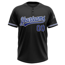 Загрузить изображение в средство просмотра галереи, Custom Black Royal-White Two-Button Unisex Softball Jersey