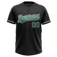Загрузить изображение в средство просмотра галереи, Custom Black Kelly Green-White Two-Button Unisex Softball Jersey