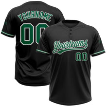 Загрузить изображение в средство просмотра галереи, Custom Black Kelly Green-White Two-Button Unisex Softball Jersey