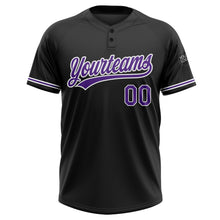 Загрузить изображение в средство просмотра галереи, Custom Black Purple-White Two-Button Unisex Softball Jersey