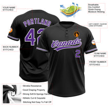 Загрузить изображение в средство просмотра галереи, Custom Black Purple-White Two-Button Unisex Softball Jersey