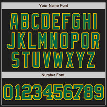 Загрузить изображение в средство просмотра галереи, Custom Black Kelly Green-Yellow Two-Button Unisex Softball Jersey