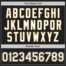 Load image into Gallery viewer, Custom Black White-Old Gold Two-Button Unisex Softball Jersey