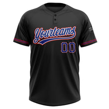 Загрузить изображение в средство просмотра галереи, Custom Black Royal-Red Two-Button Unisex Softball Jersey