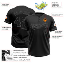 Загрузить изображение в средство просмотра галереи, Custom Black Black-Steel Gray Two-Button Unisex Softball Jersey
