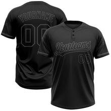 Загрузить изображение в средство просмотра галереи, Custom Black Black-Steel Gray Two-Button Unisex Softball Jersey