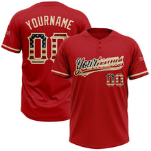 Загрузить изображение в средство просмотра галереи, Custom Red Vintage USA Flag-City Cream Two-Button Unisex Softball Jersey