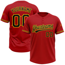Загрузить изображение в средство просмотра галереи, Custom Red Black-Yellow Two-Button Unisex Softball Jersey
