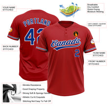 Загрузить изображение в средство просмотра галереи, Custom Red Royal-White Two-Button Unisex Softball Jersey