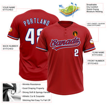 Charger l'image dans la galerie, Custom Red White-Royal Two-Button Unisex Softball Jersey