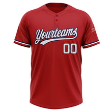 Charger l'image dans la galerie, Custom Red White-Navy Two-Button Unisex Softball Jersey