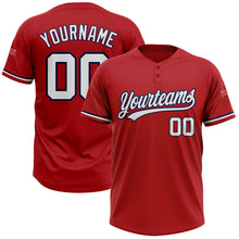 Charger l'image dans la galerie, Custom Red White-Navy Two-Button Unisex Softball Jersey