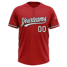 Load image into Gallery viewer, Custom Red White-Black Two-Button Unisex Softball Jersey
