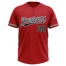 Загрузить изображение в средство просмотра галереи, Custom Red Black-White Two-Button Unisex Softball Jersey