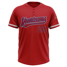Загрузить изображение в средство просмотра галереи, Custom Red Red Royal-Gray Two-Button Unisex Softball Jersey