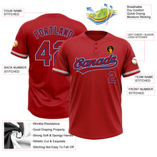 Загрузить изображение в средство просмотра галереи, Custom Red Red Royal-Gray Two-Button Unisex Softball Jersey