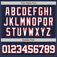 Загрузить изображение в средство просмотра галереи, Custom Navy White-Red Two-Button Unisex Softball Jersey