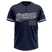 Загрузить изображение в средство просмотра галереи, Custom Navy Navy-Gray Two-Button Unisex Softball Jersey