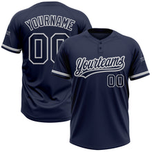 Загрузить изображение в средство просмотра галереи, Custom Navy Navy-Gray Two-Button Unisex Softball Jersey