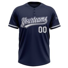 Загрузить изображение в средство просмотра галереи, Custom Navy White-Gray Two-Button Unisex Softball Jersey