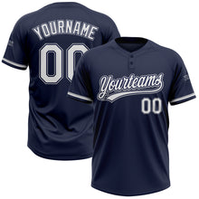 Загрузить изображение в средство просмотра галереи, Custom Navy White-Gray Two-Button Unisex Softball Jersey