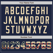 Load image into Gallery viewer, Custom Navy Vintage USA Flag-City Cream Two-Button Unisex Softball Jersey