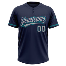 Загрузить изображение в средство просмотра галереи, Custom Navy Gray-Teal Two-Button Unisex Softball Jersey