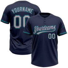 Загрузить изображение в средство просмотра галереи, Custom Navy Gray-Teal Two-Button Unisex Softball Jersey