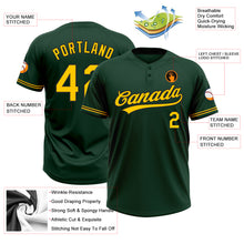 Load image into Gallery viewer, Custom Green Yellow-Black Two-Button Unisex Softball Jersey