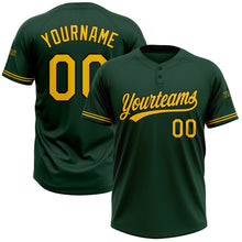 Load image into Gallery viewer, Custom Green Yellow-Black Two-Button Unisex Softball Jersey